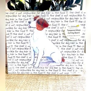Zeppa Studios tempered glass cutting board 12 x 15” terrier dog NEW novelty